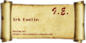 Irk Evelin névjegykártya
